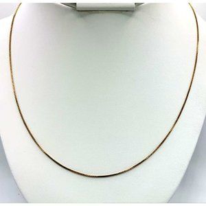 Gold Over Sterling Silver Chain Link Necklace Marked 925 Italy 17" Length
